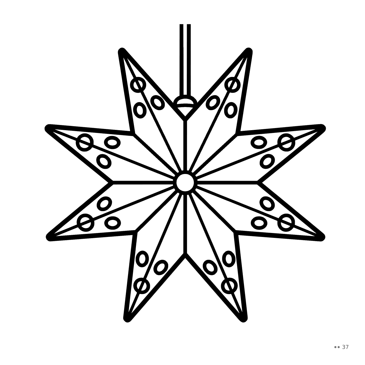 Coloring page: an Advent star lamp