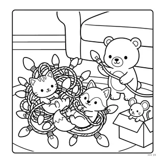 tangled in string lights