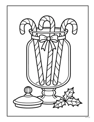 candy canes in an apothecary jar